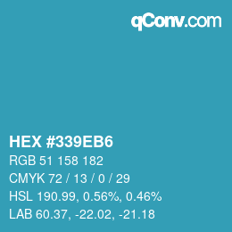 Color code: HEX #339EB6 | qconv.com