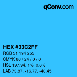 Color code: HEX #33C2FF | qconv.com