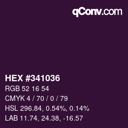 Color code: HEX #341036 | qconv.com