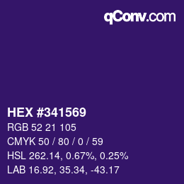 カラーコード: HEX #341569 | qconv.com
