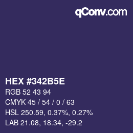 Código de color: HEX #342B5E | qconv.com