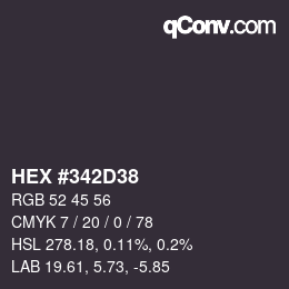 Color code: HEX #342D38 | qconv.com