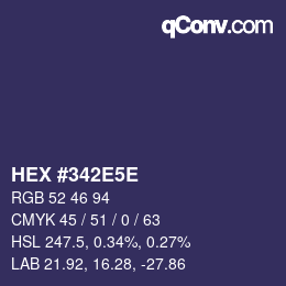 Código de color: HEX #342E5E | qconv.com