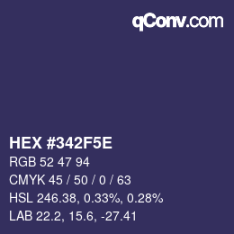 カラーコード: HEX #342F5E | qconv.com