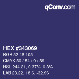 カラーコード: HEX #343069 | qconv.com