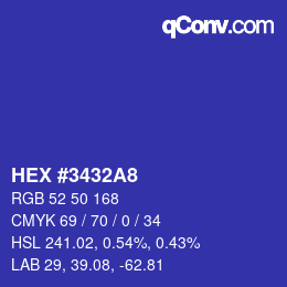 Color code: HEX #3432A8 | qconv.com