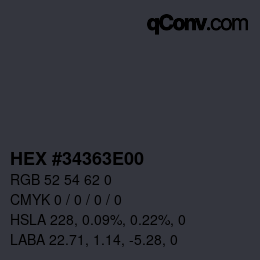 Color code: HEX #34363E00 | qconv.com