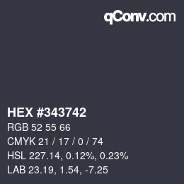 Color code: HEX #343742 | qconv.com