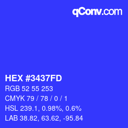 カラーコード: HEX #3437FD | qconv.com