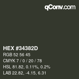 Color code: HEX #34382D | qconv.com