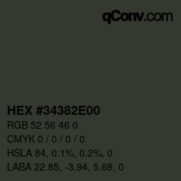 Color code: HEX #34382E00 | qconv.com