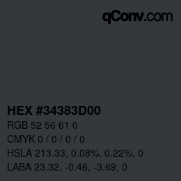 Color code: HEX #34383D00 | qconv.com