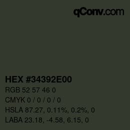 Color code: HEX #34392E00 | qconv.com