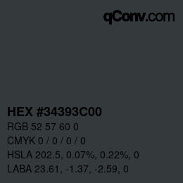 Color code: HEX #34393C00 | qconv.com