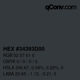 Color code: HEX #34393D00 | qconv.com