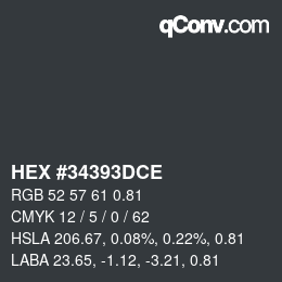 カラーコード: HEX #34393DCE | qconv.com