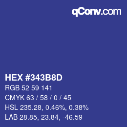 Color code: HEX #343B8D | qconv.com