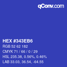 カラーコード: HEX #343EB6 | qconv.com