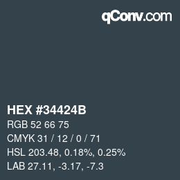 カラーコード: HEX #34424B | qconv.com