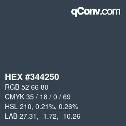 カラーコード: HEX #344250 | qconv.com