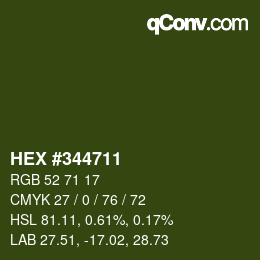 Color code: HEX #344711 | qconv.com