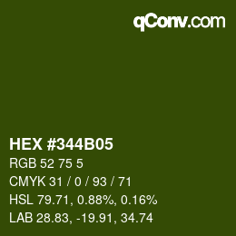 Color code: HEX #344B05 | qconv.com