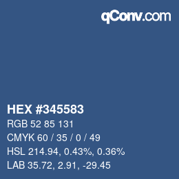 カラーコード: HEX #345583 | qconv.com