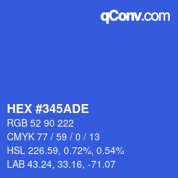 カラーコード: HEX #345ADE | qconv.com
