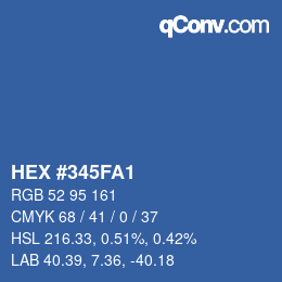 カラーコード: HEX #345FA1 | qconv.com