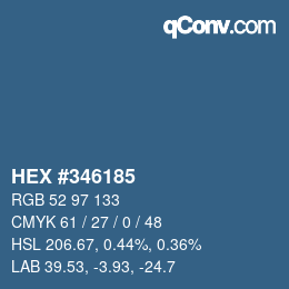 Color code: HEX #346185 | qconv.com