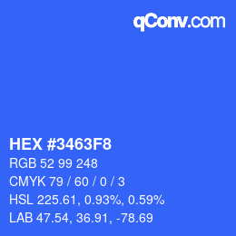 Color code: HEX #3463F8 | qconv.com