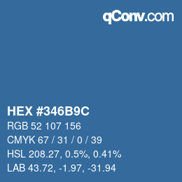 Color code: HEX #346B9C | qconv.com