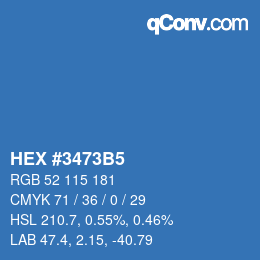 Color code: HEX #3473B5 | qconv.com