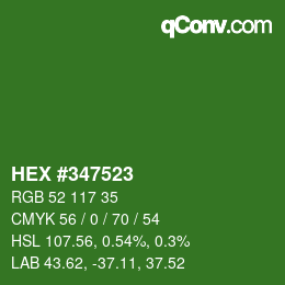 Color code: HEX #347523 | qconv.com