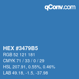 Color code: HEX #3479B5 | qconv.com