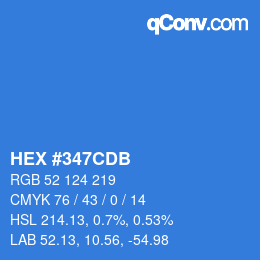 Color code: HEX #347CDB | qconv.com