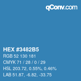 Color code: HEX #3482B5 | qconv.com