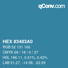 カラーコード: HEX #3483A0 | qconv.com