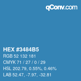 カラーコード: HEX #3484B5 | qconv.com