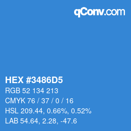 Color code: HEX #3486D5 | qconv.com