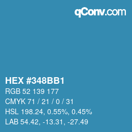 カラーコード: HEX #348BB1 | qconv.com