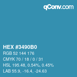 Color code: HEX #3490B0 | qconv.com