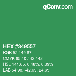 Color code: HEX #349557 | qconv.com