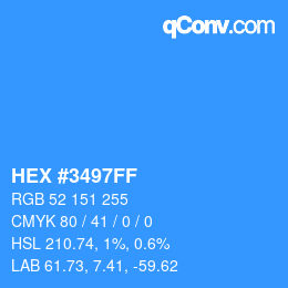 Color code: HEX #3497FF | qconv.com