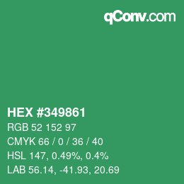 Color code: HEX #349861 | qconv.com