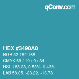 カラーコード: HEX #3498A8 | qconv.com