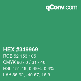 Color code: HEX #349969 | qconv.com