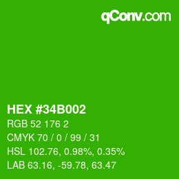 Color code: HEX #34B002 | qconv.com