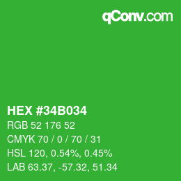 Color code: HEX #34B034 | qconv.com