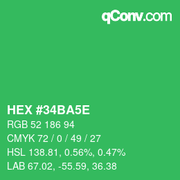 Código de color: HEX #34BA5E | qconv.com